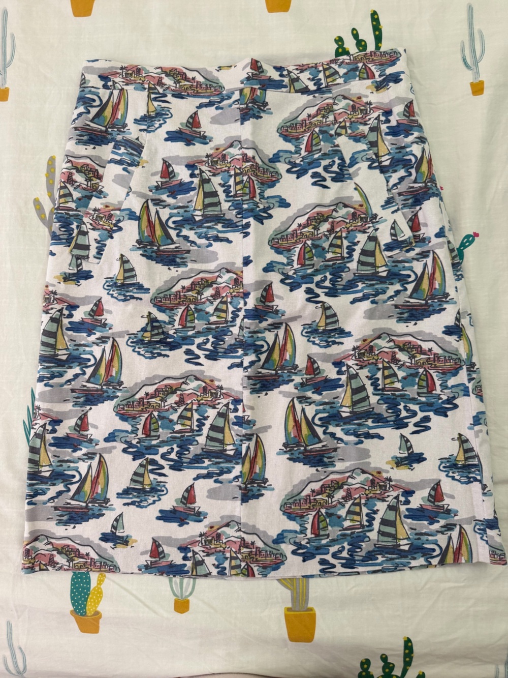 Nine West Multicolor Sailboat-Print Skirt